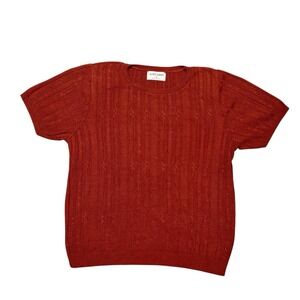 Vintage Alfred Dunner Cable Knit Sweater Meade In USA Womens Small Shoulder Pads